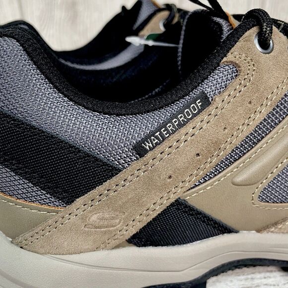 Skechers Selmen Enago Men 8.5 Hiking Shoes Tan Brown Black Waterproof Relaxed main image 9